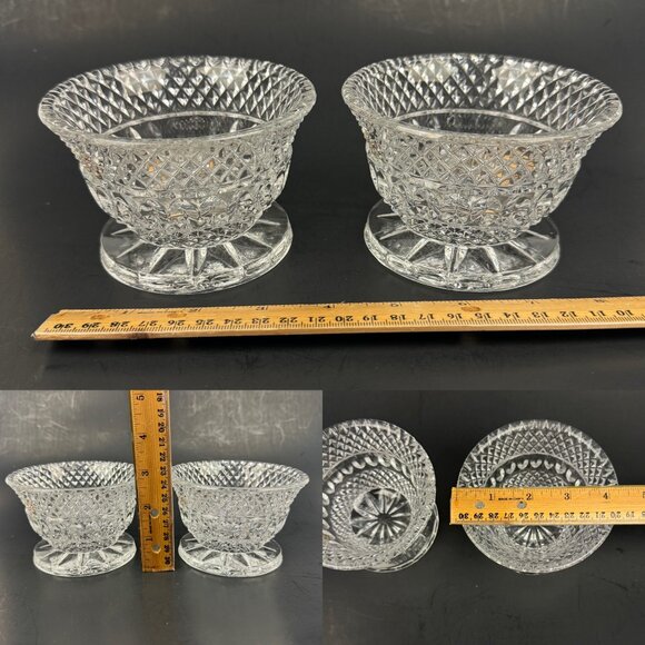 2 Vtg Candy Dishes Small Short Crystal Clear Lead Crystal Glass Made in Germany - Picture 3 of 10